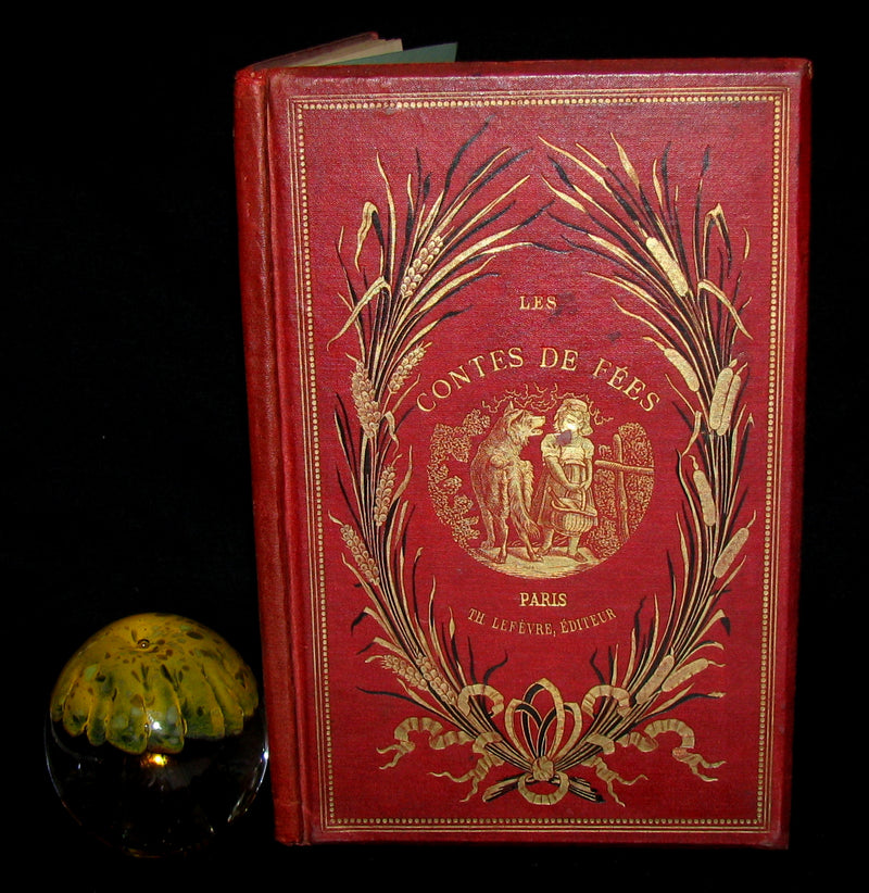 1890 Scarce COLOR illustrated French Book ~ Les Contes des Fées by Perrault - Fairy Tales