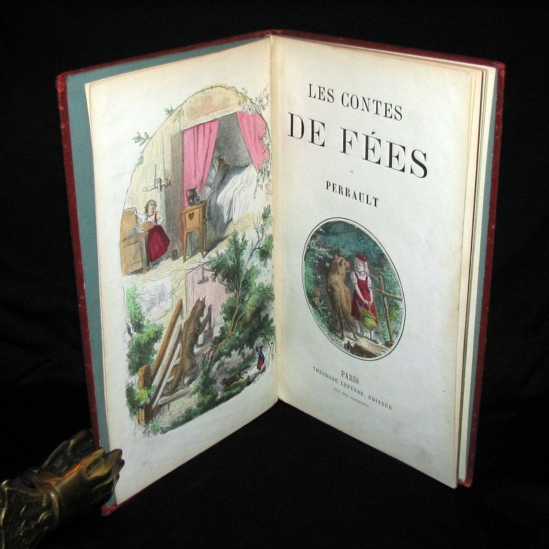1890 Scarce COLOR illustrated French Book ~ Les Contes des Fées by Perrault - Fairy Tales