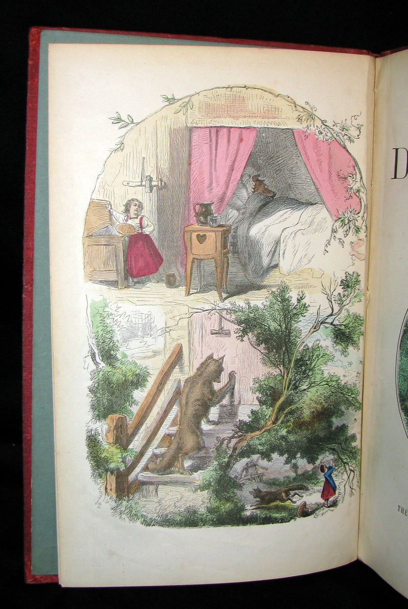 1890 Scarce COLOR illustrated French Book ~ Les Contes des Fées by Perrault - Fairy Tales