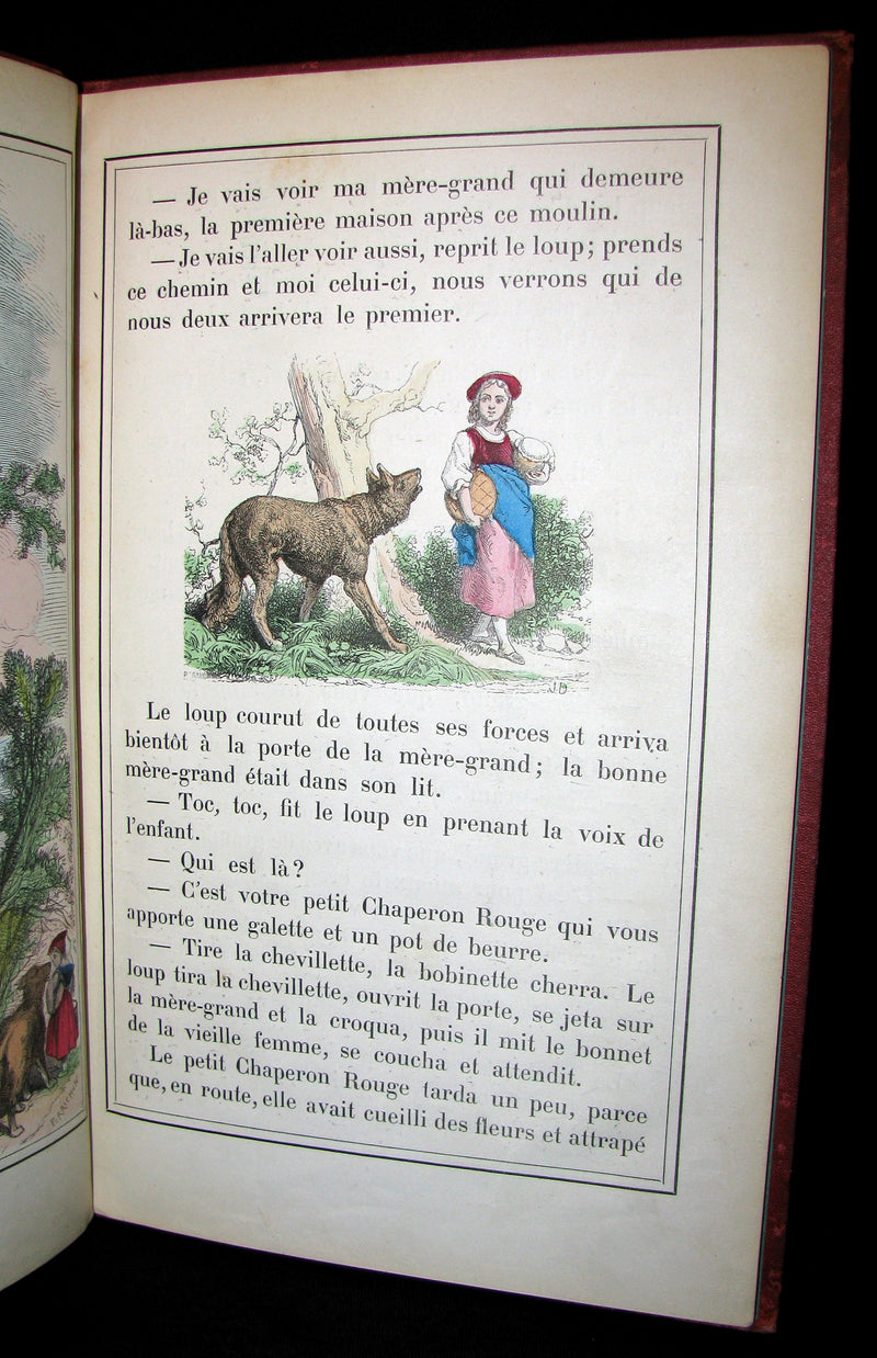 1890 Scarce COLOR illustrated French Book ~ Les Contes des Fées by Perrault - Fairy Tales