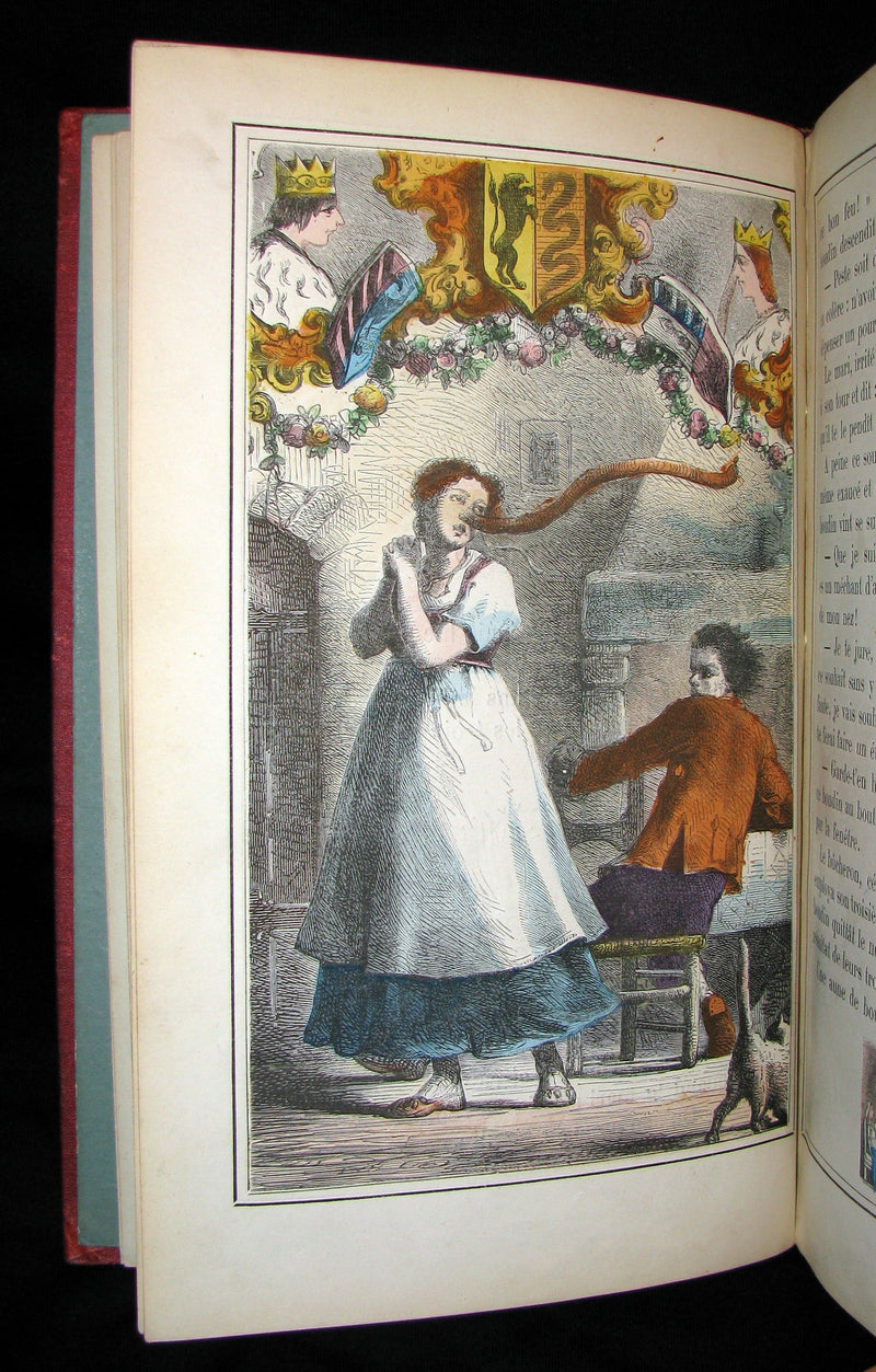 1890 Scarce COLOR illustrated French Book ~ Les Contes des Fées by Perrault - Fairy Tales