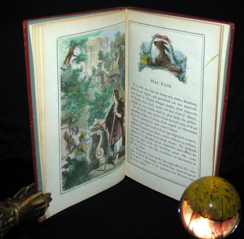 1890 Scarce COLOR illustrated French Book ~ Les Contes des Fées by Perrault - Fairy Tales