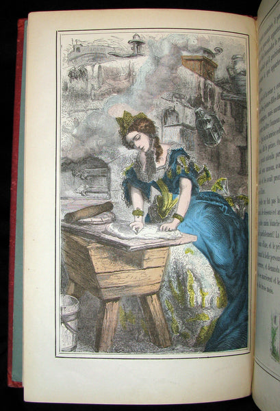1890 Scarce COLOR illustrated French Book ~ Les Contes des Fées by Perrault - Fairy Tales
