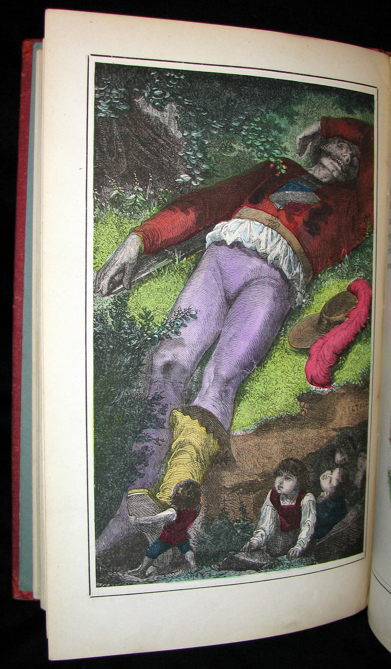 1890 Scarce COLOR illustrated French Book ~ Les Contes des Fées by Perrault - Fairy Tales