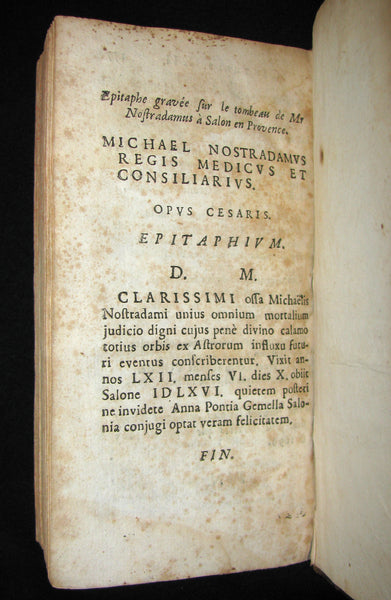 1698 Antique French Book ~ NOSTRADAMUS Propheties RARE Lyon Michel de Nostredame