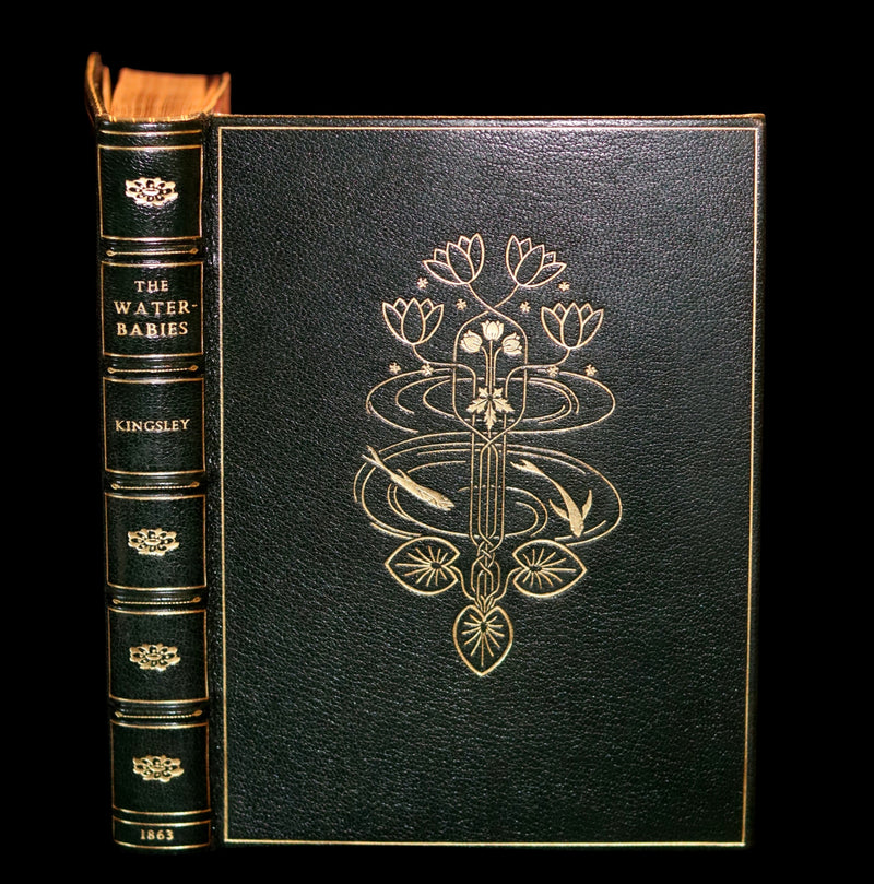 1863 First Edition Bayntun-Riviere Binding - Water-Babies Fairy Tale for a Land-Baby Illustrated by J. Noel Paton.