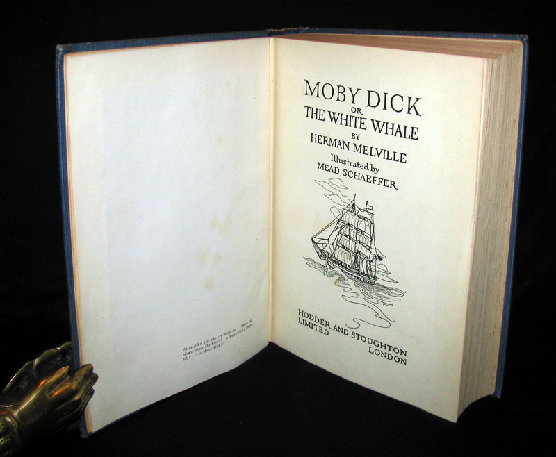 1930 Scarce Book - Moby Dick or The White Whale by Herman Melville, illustrated by Mead Schaeffer