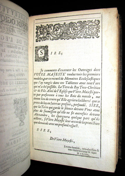 1687 Rare French Book -Chronological Tablets, with the State of the Church in the East, and  West