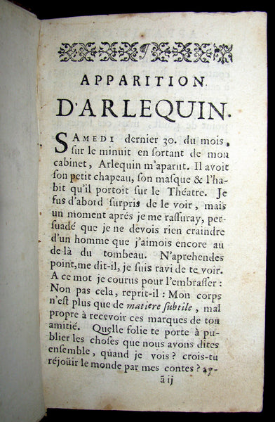 1694 Rare 1stED French Book - ARLIQUINIANA ou  Conversations d'Arlequin by COTOLENDI