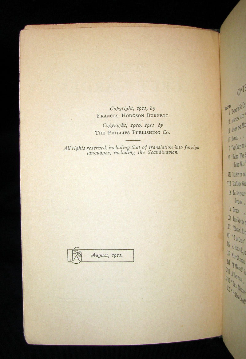 1911 Rare First Edition Book - The Secret Garden by Frances Hodgson Burnett.