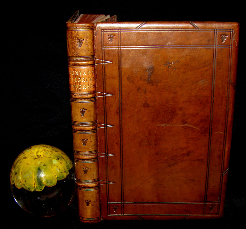 1849 Rare Victorian Book - The Pilgrim's Progress by John Bunyan. Hayday Binding.