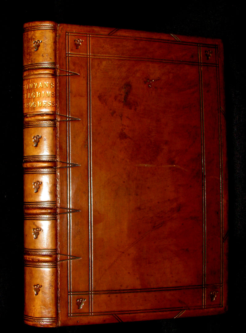 1849 Rare Victorian Book - The Pilgrim's Progress by John Bunyan. Hayday Binding.