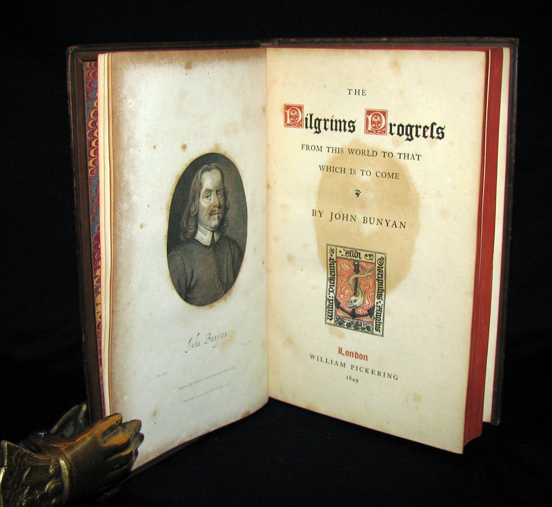 1849 Rare Victorian Book - The Pilgrim's Progress by John Bunyan. Hayday Binding.