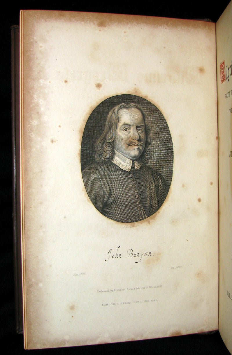 1849 Rare Victorian Book - The Pilgrim's Progress by John Bunyan. Hayday Binding.