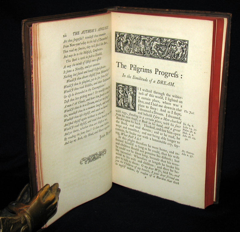 1849 Rare Victorian Book - The Pilgrim's Progress by John Bunyan. Hayday Binding.