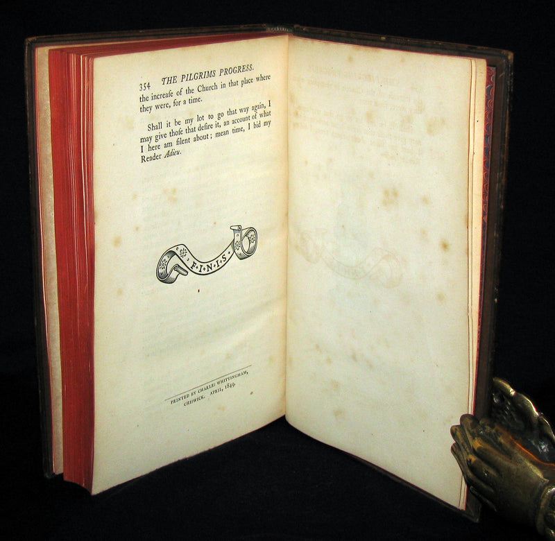 1849 Rare Victorian Book - The Pilgrim's Progress by John Bunyan. Hayday Binding.