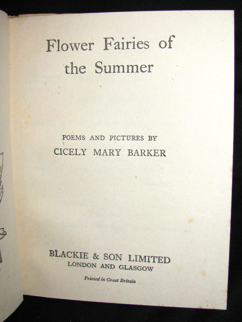 1930's Book - Cicely Mary Barker - FLOWER FAIRIES OF THE SUMMER