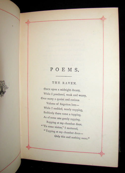 1875 Rare Book - Poems by Edgar Allan POE (The Raven, Lenore, Ulalume, ...)