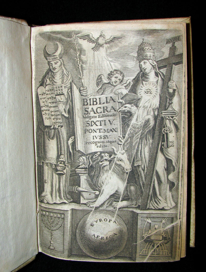 1669 Rare Latin Bible set - Biblia Sacra Vulgate Holy BIBLE Vulgatae Editionis