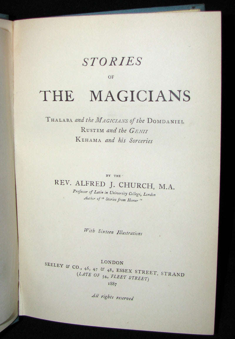 1887 Scarce Book - Stories of The Magicians by Alfred Church. Illustrated.