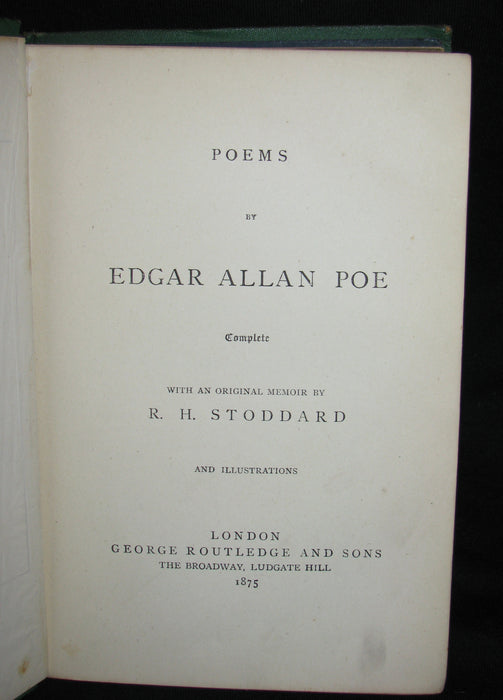 1875 Rare Book - Poems by Edgar Allan POE (The Raven, Lenore, Ulalume, ...)