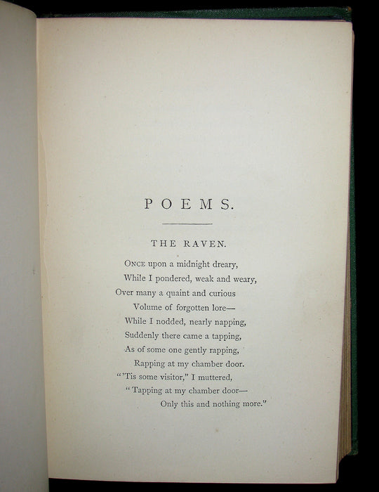 1875 Rare Book - Poems by Edgar Allan POE (The Raven, Lenore, Ulalume, ...)