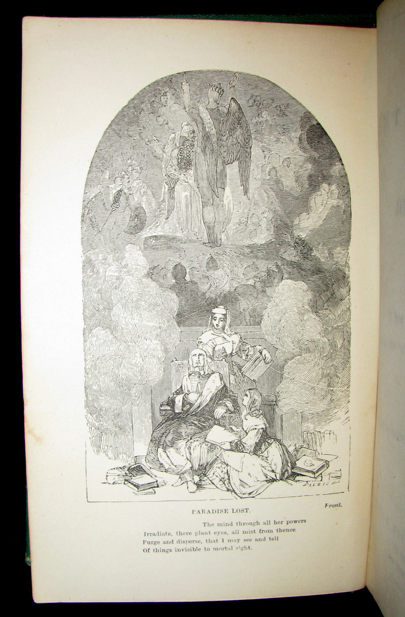 1885 Rare Book ~ The Poetical Works of John Milton illustrated by William Harvey