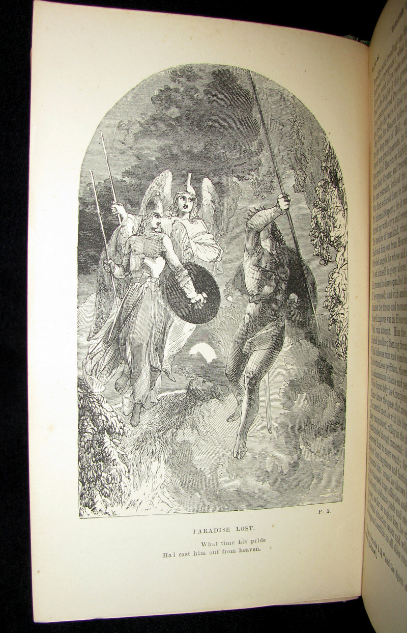 1885 Rare Book ~ The Poetical Works of John Milton illustrated by William Harvey