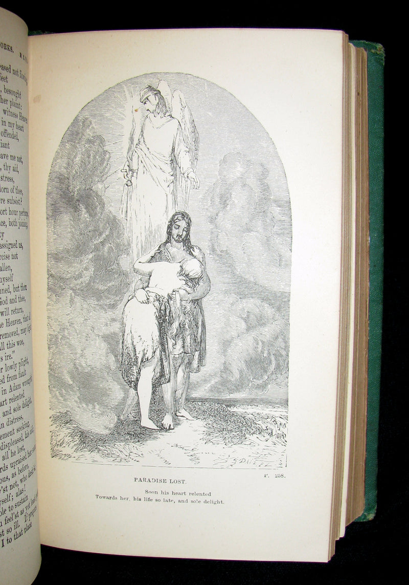 1885 Rare Book ~ The Poetical Works of John Milton illustrated by William Harvey
