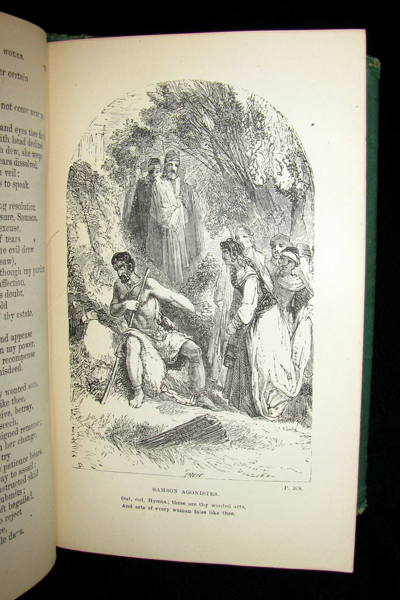 1885 Rare Book ~ The Poetical Works of John Milton illustrated by William Harvey