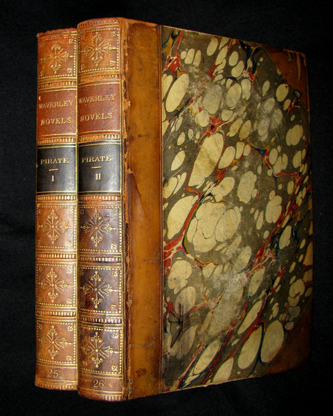 1858 Rare Book set  -  The Pirate (The Waverley Novels Household Edition - complete in 2 volumes)  by Walter Scott