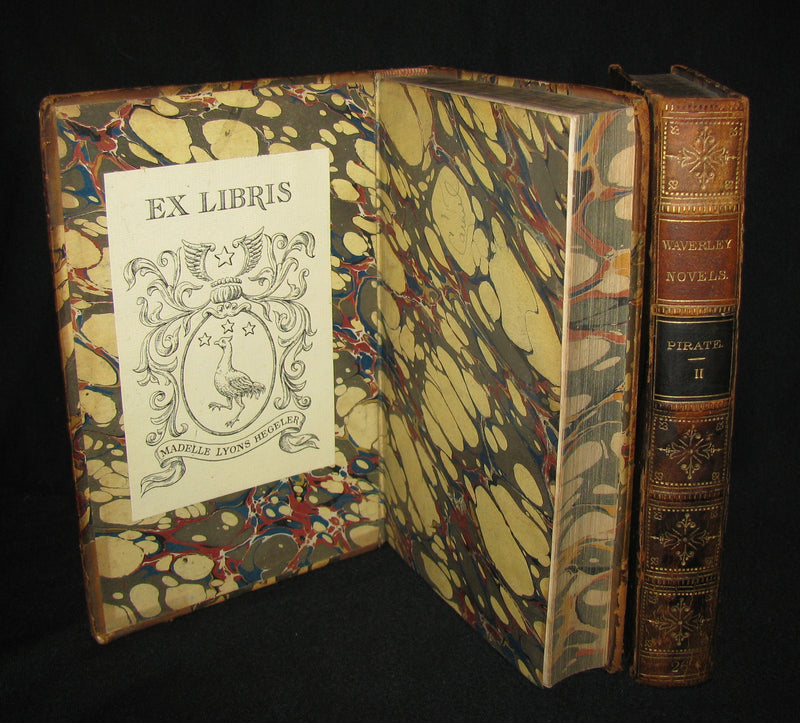 1858 Rare Book set  -  The Pirate (The Waverley Novels Household Edition - complete in 2 volumes)  by Walter Scott
