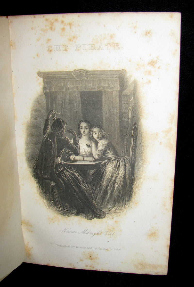 1858 Rare Book set  -  The Pirate (The Waverley Novels Household Edition - complete in 2 volumes)  by Walter Scott