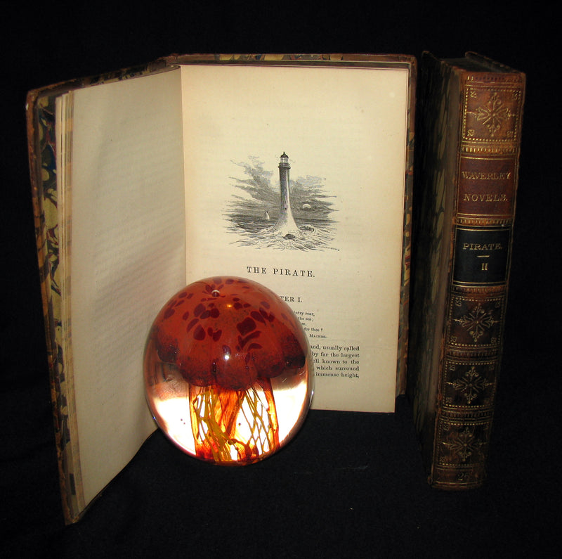 1858 Rare Book set  -  The Pirate (The Waverley Novels Household Edition - complete in 2 volumes)  by Walter Scott