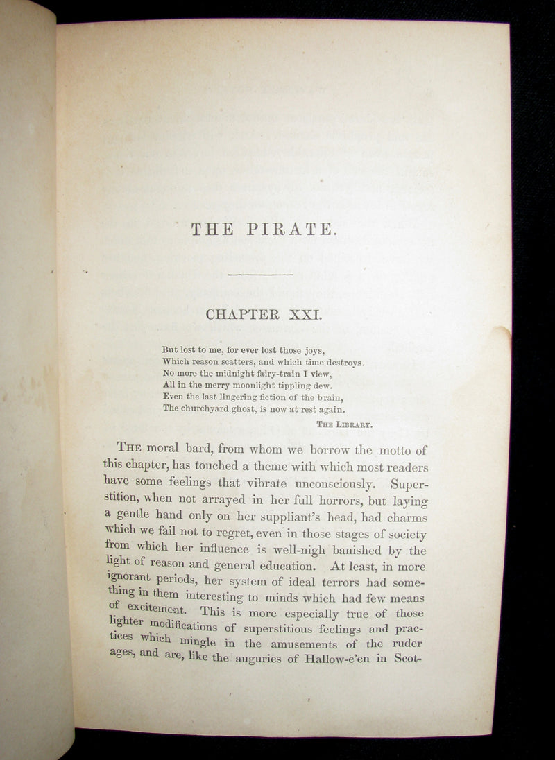 1858 Rare Book set  -  The Pirate (The Waverley Novels Household Edition - complete in 2 volumes)  by Walter Scott