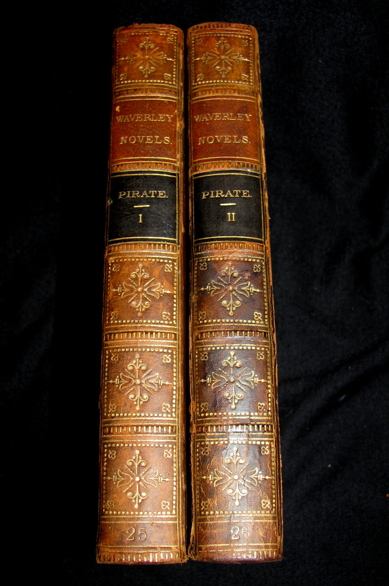 1858 Rare Book set  -  The Pirate (The Waverley Novels Household Edition - complete in 2 volumes)  by Walter Scott
