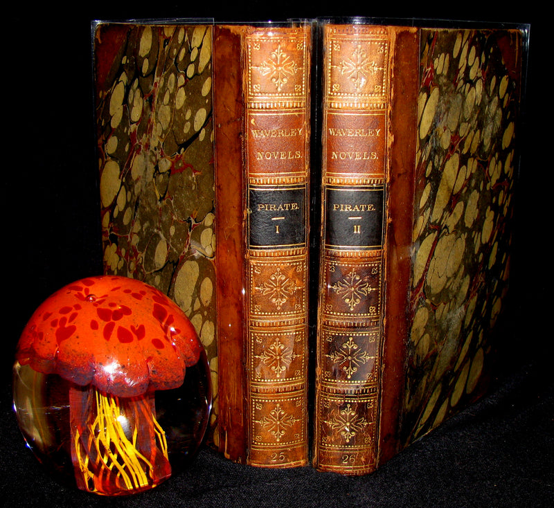 1858 Rare Book set  -  The Pirate (The Waverley Novels Household Edition - complete in 2 volumes)  by Walter Scott