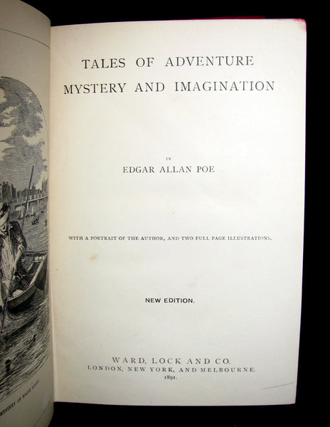 1891 Rare Book - Edgar Allan POE Tales of Adventure and Mystery and Imagination
