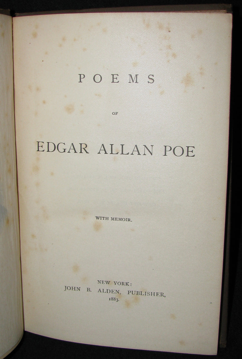 1883 Scarce Edition - Poems of Edgar Allan POE (The Raven, Lenore, ...) with Memoir. Illustrated.
