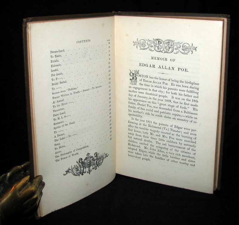 1883 Scarce Edition - Poems of Edgar Allan POE (The Raven, Lenore, ...) with Memoir. Illustrated.