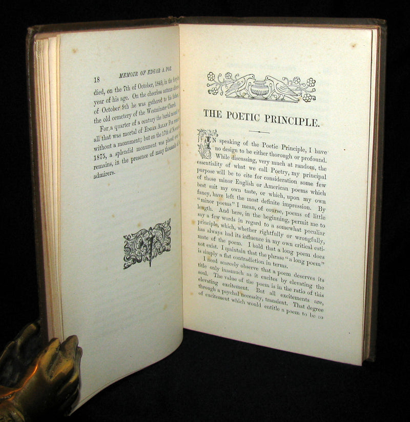 1883 Scarce Edition - Poems of Edgar Allan POE (The Raven, Lenore, ...) with Memoir. Illustrated.