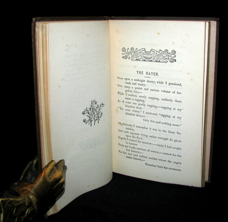 1883 Scarce Edition - Poems of Edgar Allan POE (The Raven, Lenore, ...) with Memoir. Illustrated.