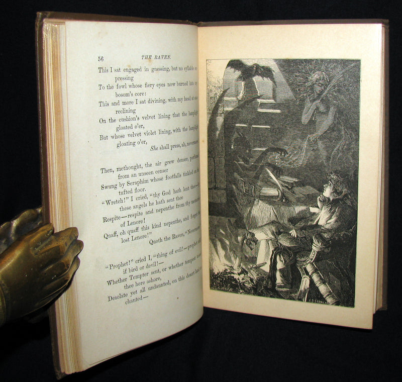 1883 Scarce Edition - Poems of Edgar Allan POE (The Raven, Lenore, ...) with Memoir. Illustrated.