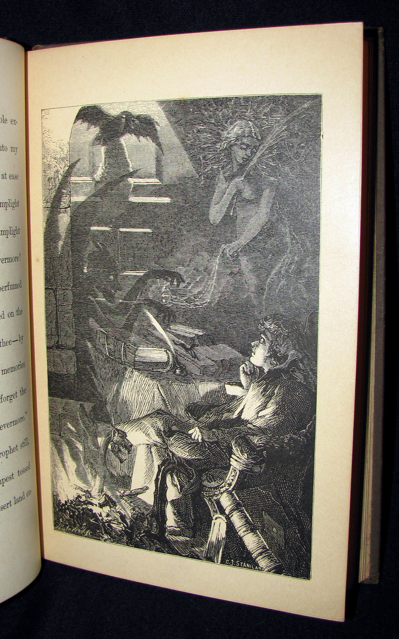 1883 Scarce Edition - Poems of Edgar Allan POE (The Raven, Lenore, ...) with Memoir. Illustrated.
