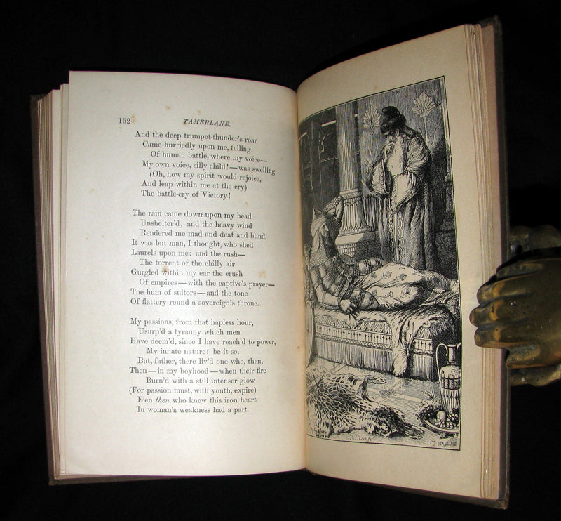 1883 Scarce Edition - Poems of Edgar Allan POE (The Raven, Lenore, ...) with Memoir. Illustrated.