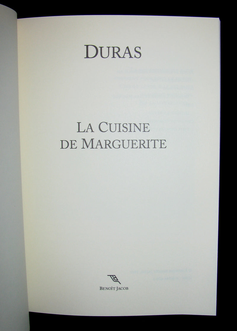 1999 Rare French Book - Marguerite DURAS - La Cuisine de Marguerite - banned from sale in France
