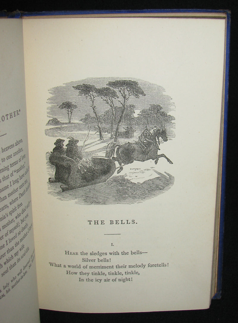1860's Rare Book - The Poetical Works of Edgar Allan Poe. Edited by James Hannay. Illustrated.