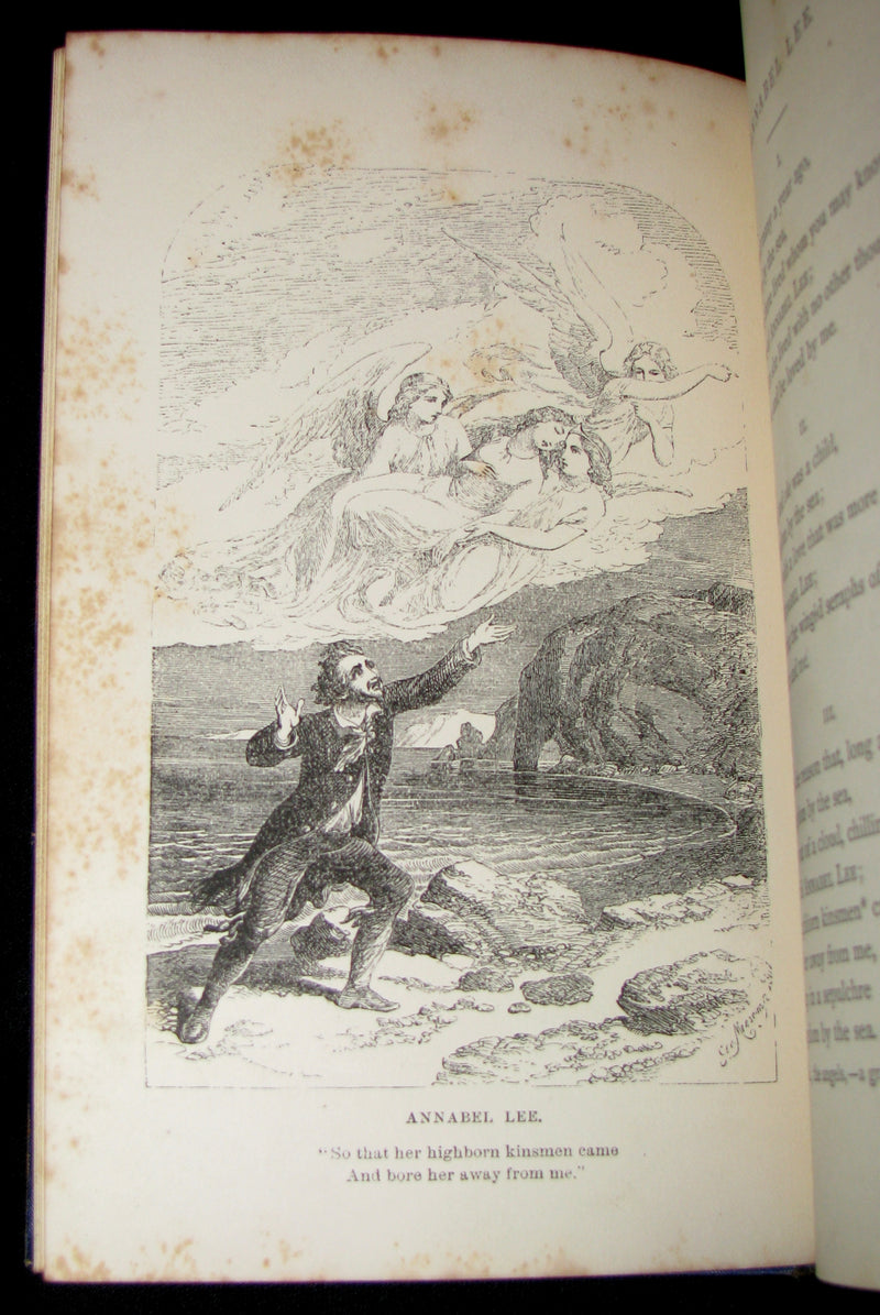 1860's Rare Book - The Poetical Works of Edgar Allan Poe. Edited by James Hannay. Illustrated.
