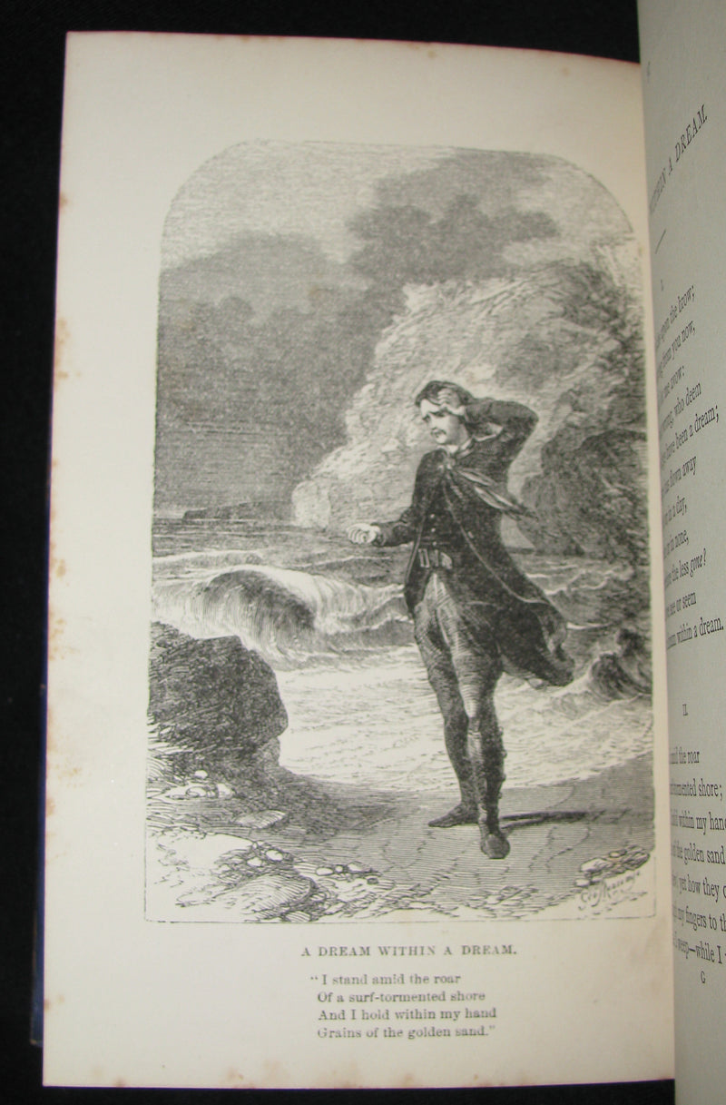 1860's Rare Book - The Poetical Works of Edgar Allan Poe. Edited by James Hannay. Illustrated.