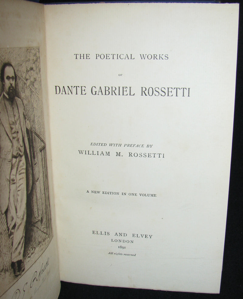 1891 Rare Pre-Raphaelite Book -  The Poetical Works of Dante Gabriel Rossetti